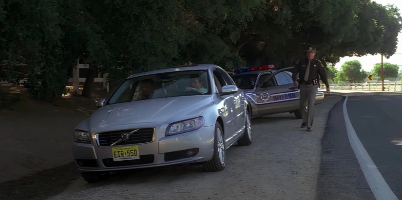 House and Wilson being pulled over by a police offer in the House episode Birthmarks.