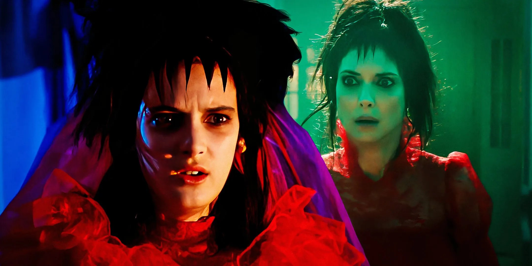 Why Lydia Deetz's Wedding Dresses Are Red In Both Beetlejuice Movies