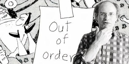 Gary Larson (right, foreground) with The Far Side&rsquo;s