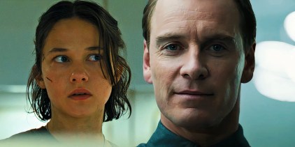 Rain in Alien Romulus looking at David in Prometheus