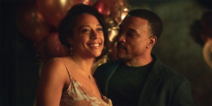 Two characters smiling in Missing You