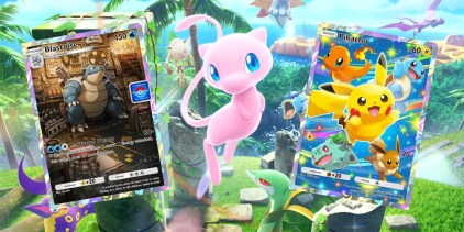 Mew surrounded by promo cards from Mythical Island