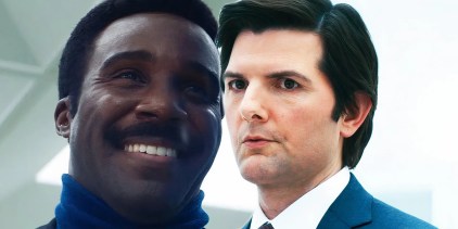 Tramell Tillman as Seth next to Adam Scott as Mark in Severance