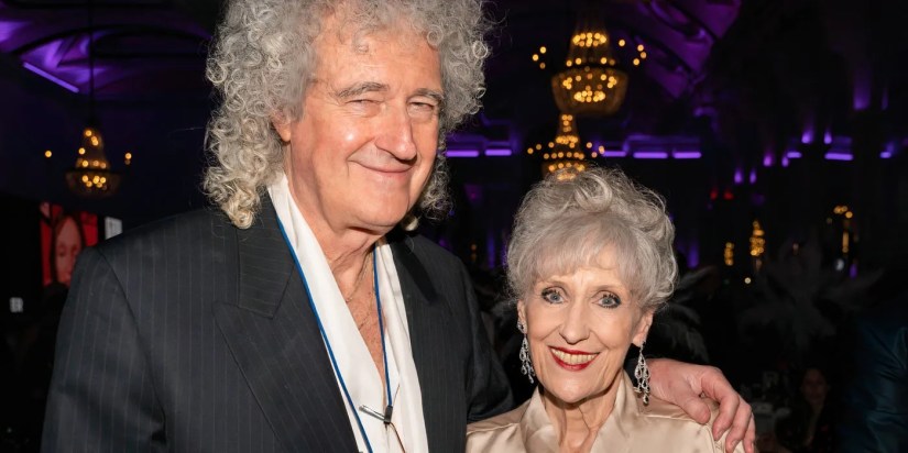 Actress Anita Dobson and Queen’s Brian May at an event together.