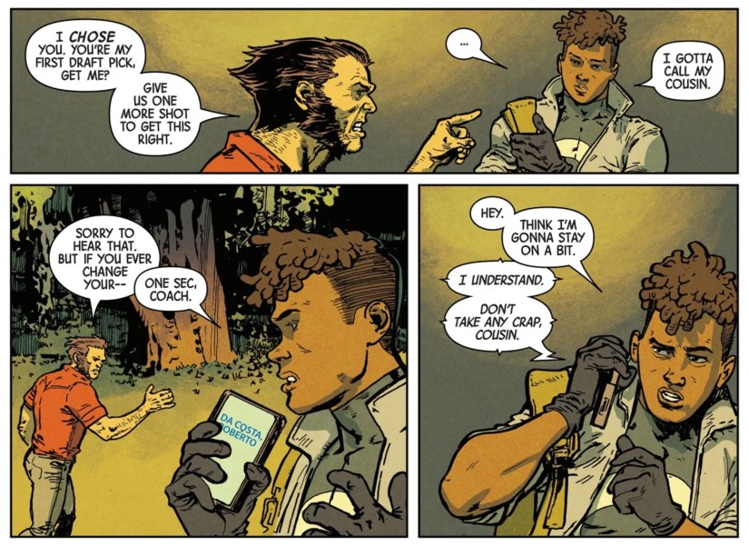 Uncanny X-Men #9; Ransom talks to his cousin Sunspot over the phone