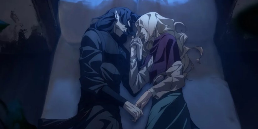 Dracula and Lisa at the end of Castlevania