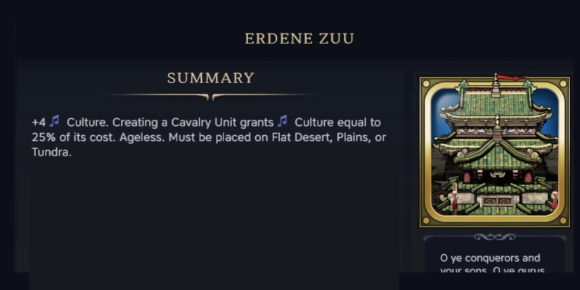 Erdene Zuu summary from Civ 7