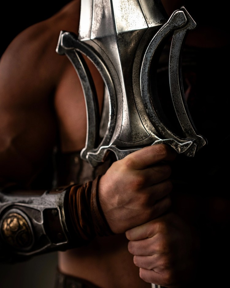 Master of the Universe movie image with Nicholas Galitzine holding a sword