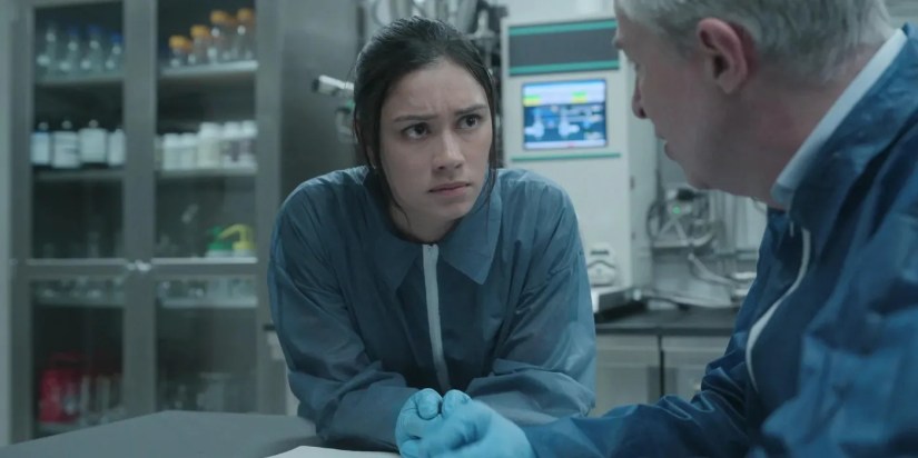 Rose talks to Professor Cole in The Night Agent