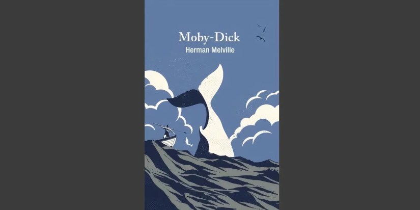 The book cover of Moby-Dick by Herman Melville.