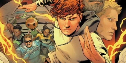 Absolute Flash Wally Running with Rogus and Barry Behind Him DC