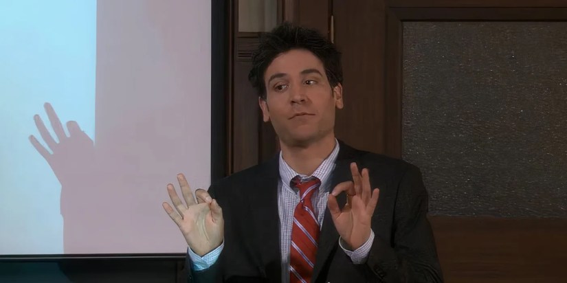 Ted talking to his class in the How I Met Your Mother episode &ldquo;Legendaddy.&quot;
