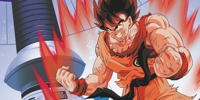 Goku using the Kaioken in augmented gravity.