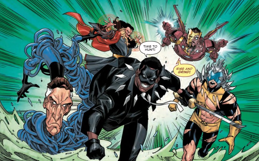 New Avengers #1 by Humphries and Lima - the Killuminati attacks as evil clones of Marvel heroes