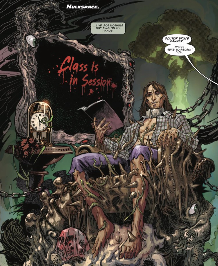 New Avengers #2 by Humphries and Lima - Bruce Banner’s disturbing look in Hulkspace/Hulkscape
