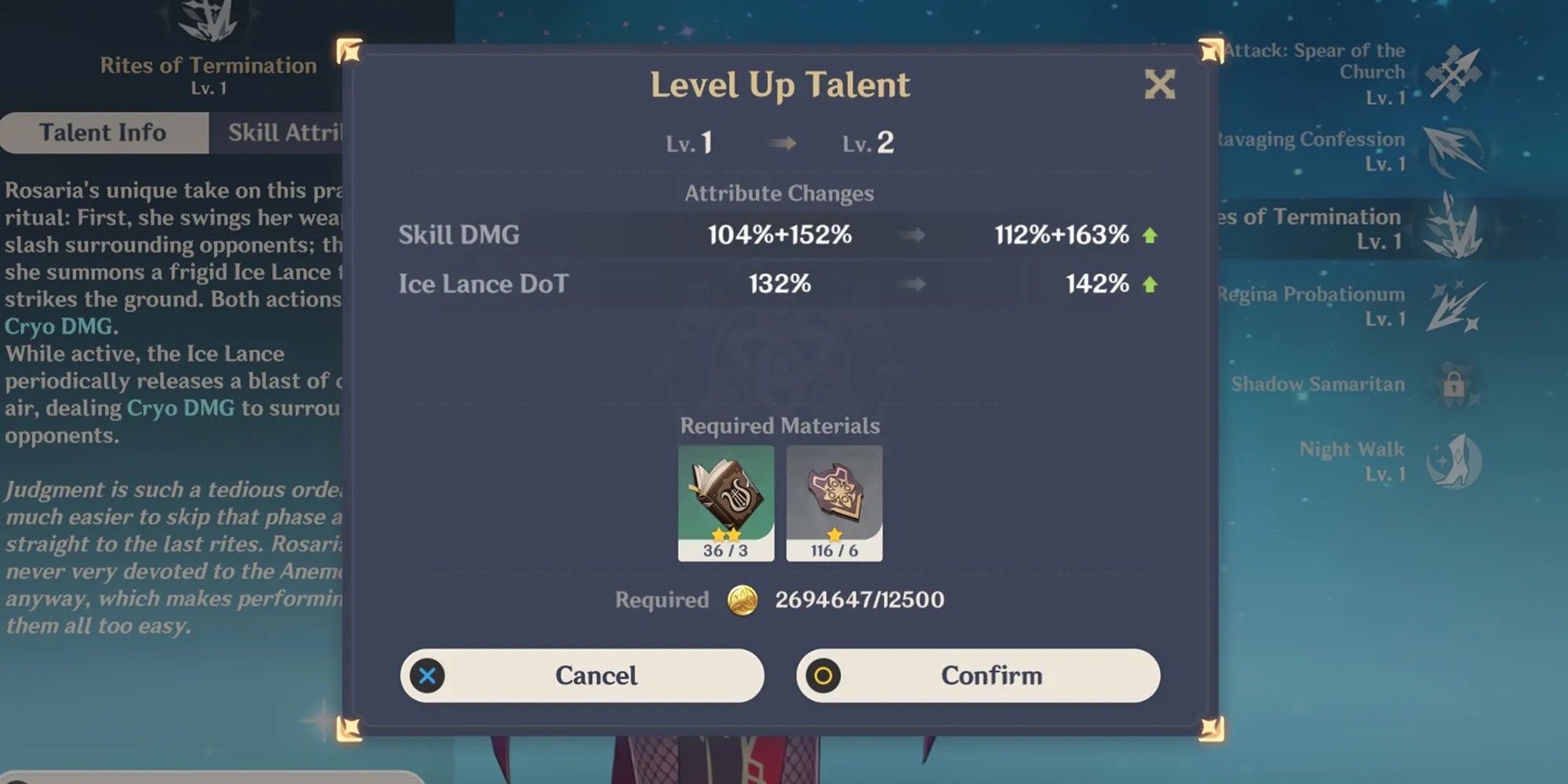 Genshin Impact Rosaria Ascension And Talent Materials Philippines New Hope