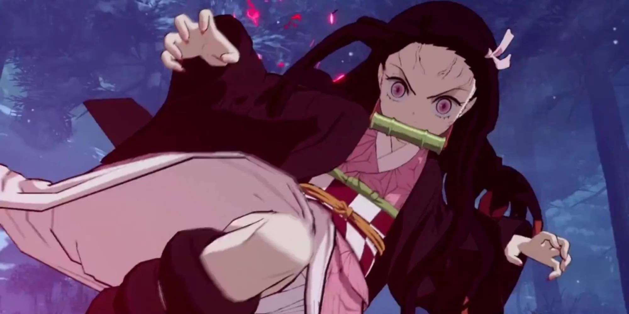Nezuko Kamado Demon Slayer The Hinokami Chronicles battle pose screenshot head on attack