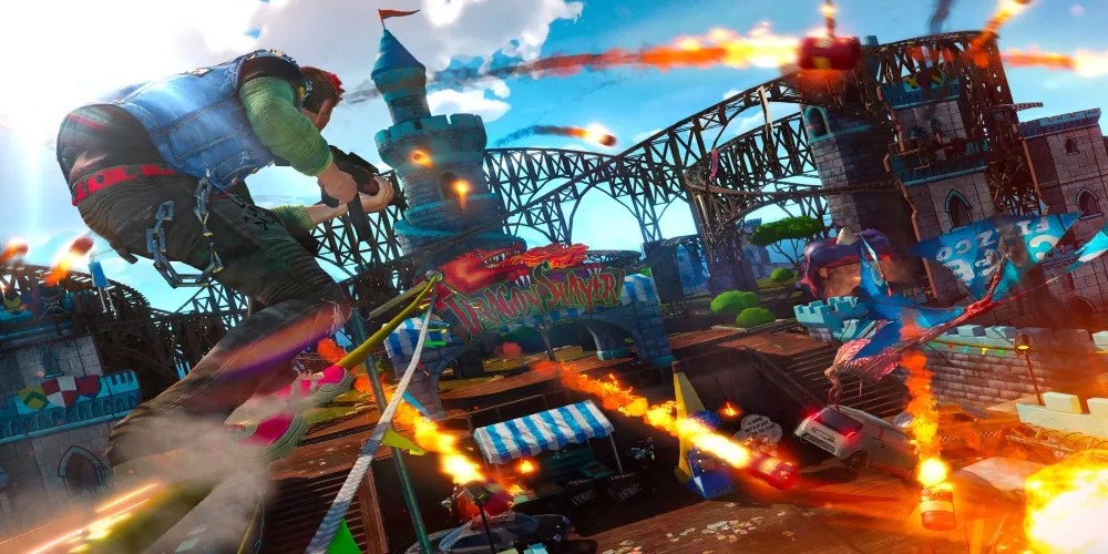 Sunset Overdrive open world movement grinding