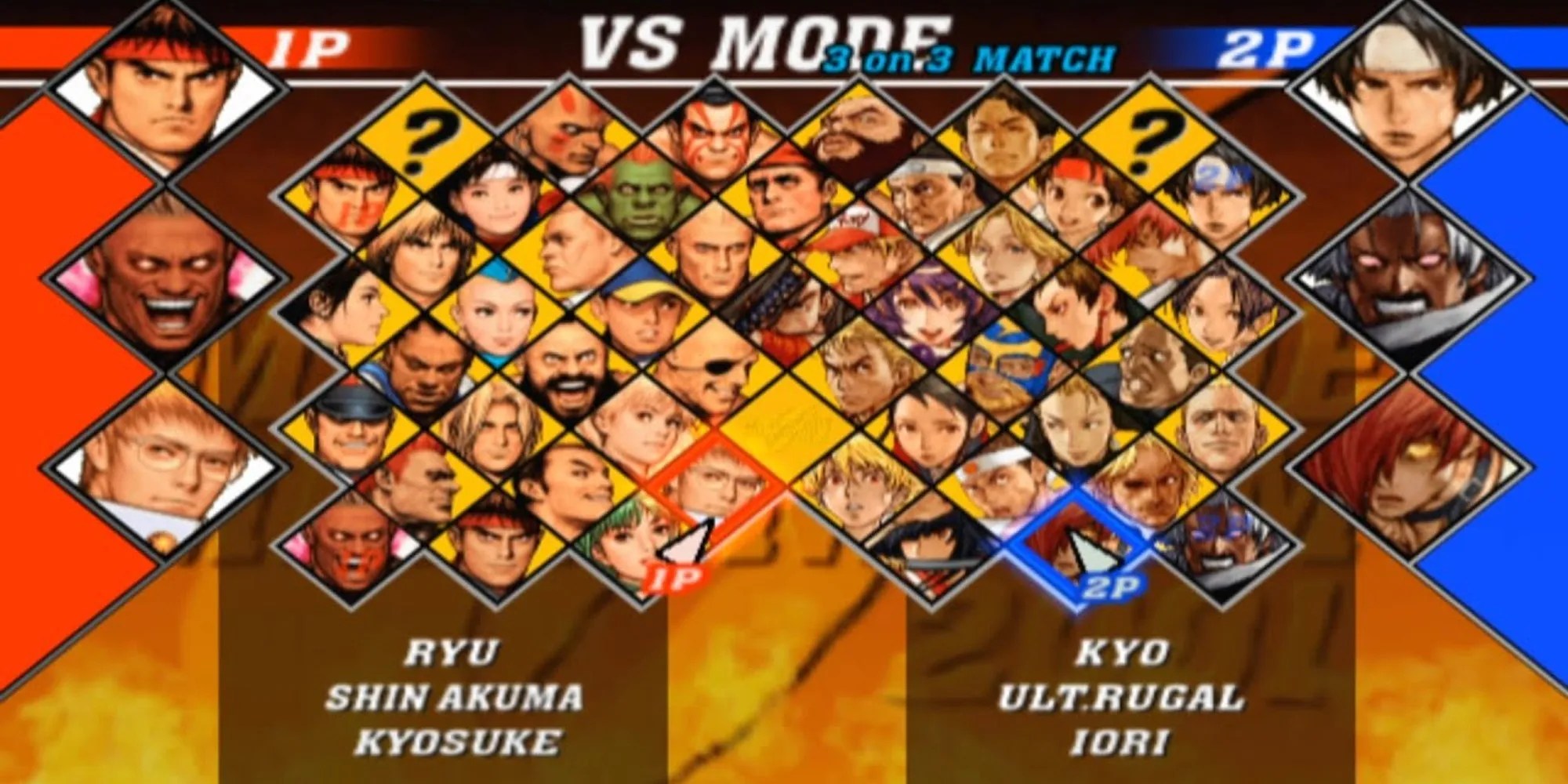Capcom Vs SNK - character selection screen