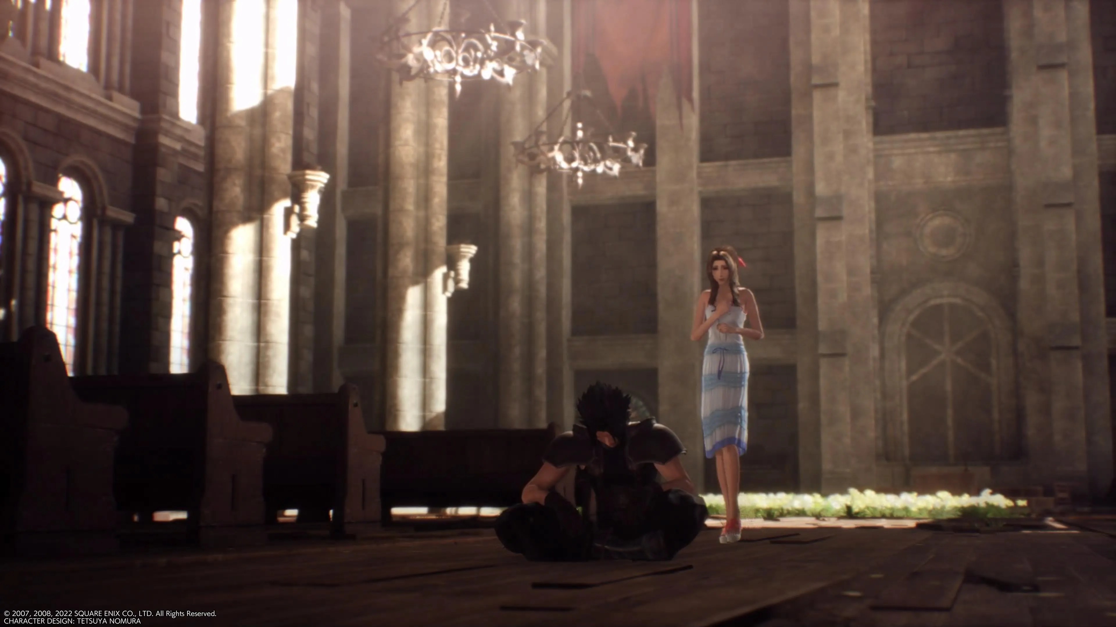 Crisis Core Aerith Consoles Zack End of Chapter 5