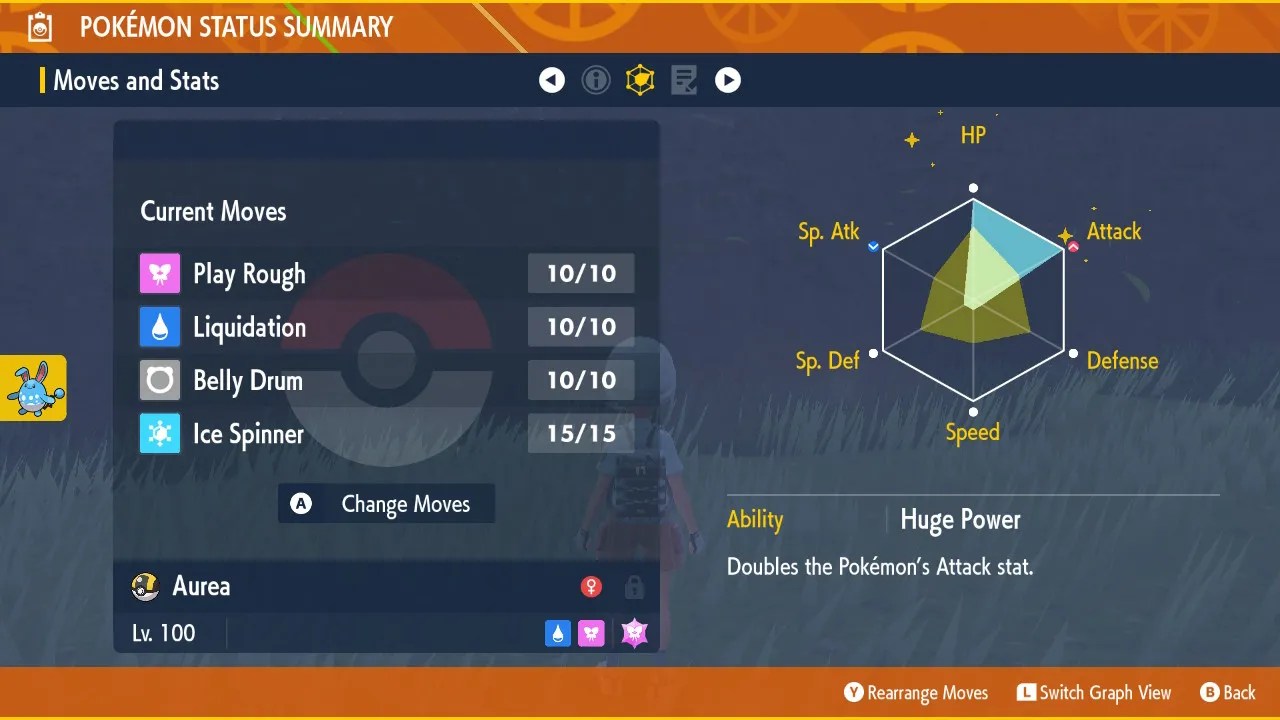 EV spread menu in Pokemon Scarlet &amp; Violet