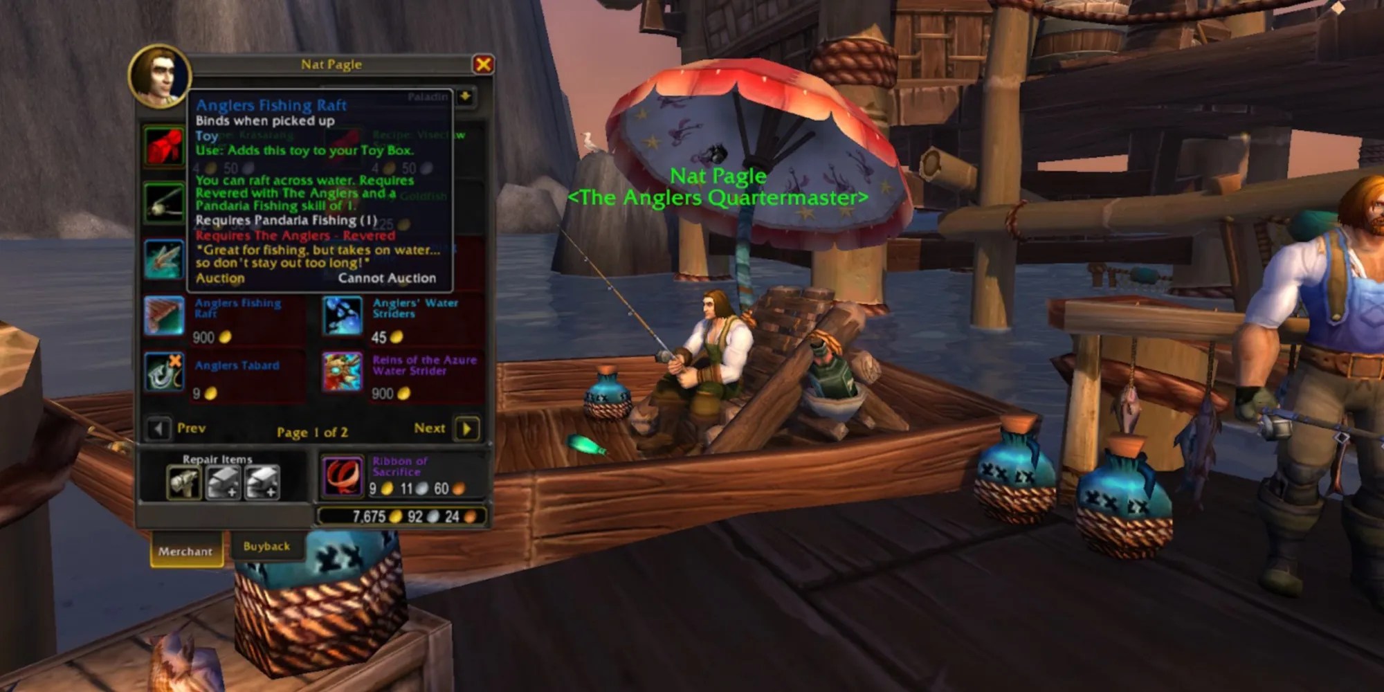 Nat Pagel and His In-Game Purchasable Items Window