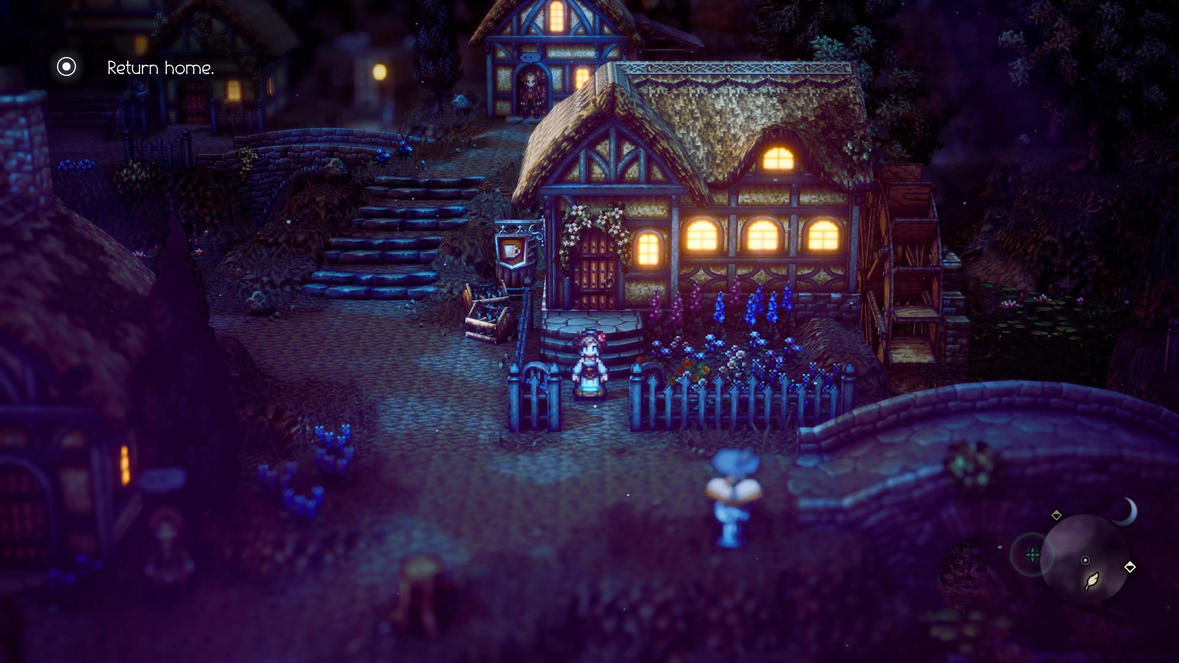 Agnea Octopath Traveler Returning Home At Night