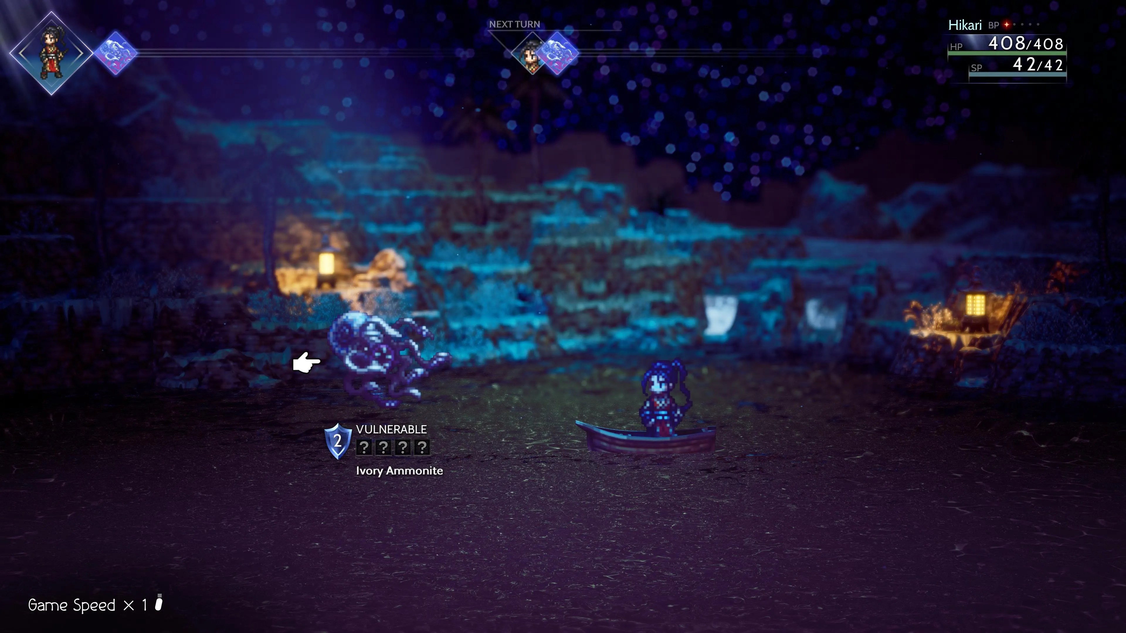 Hikari Octopath Traveler 2 Fighting Outside Ku