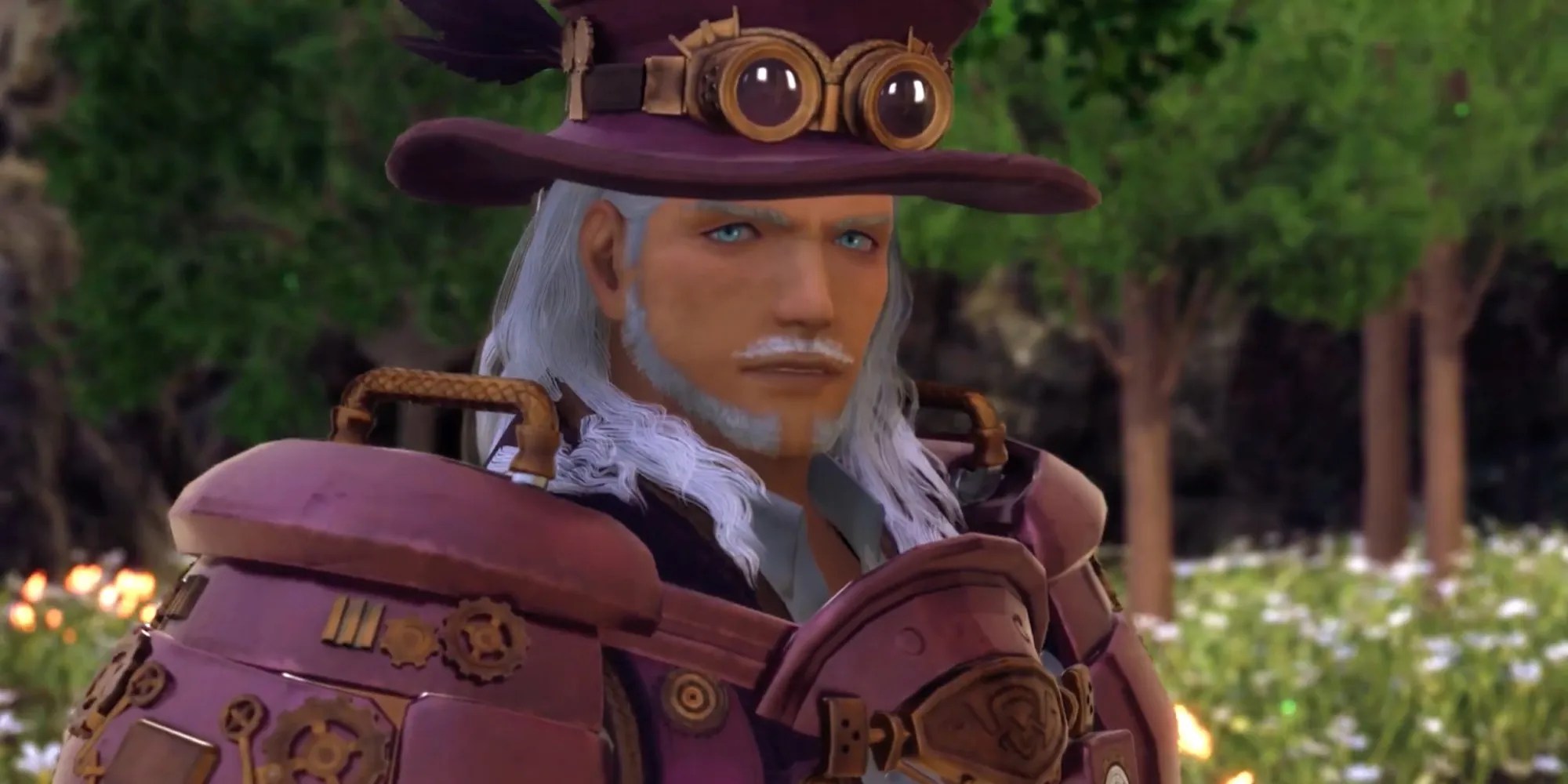 Midas Felgreed faces toward the camera while wearing his steampunk top hat- Star Ocean 6