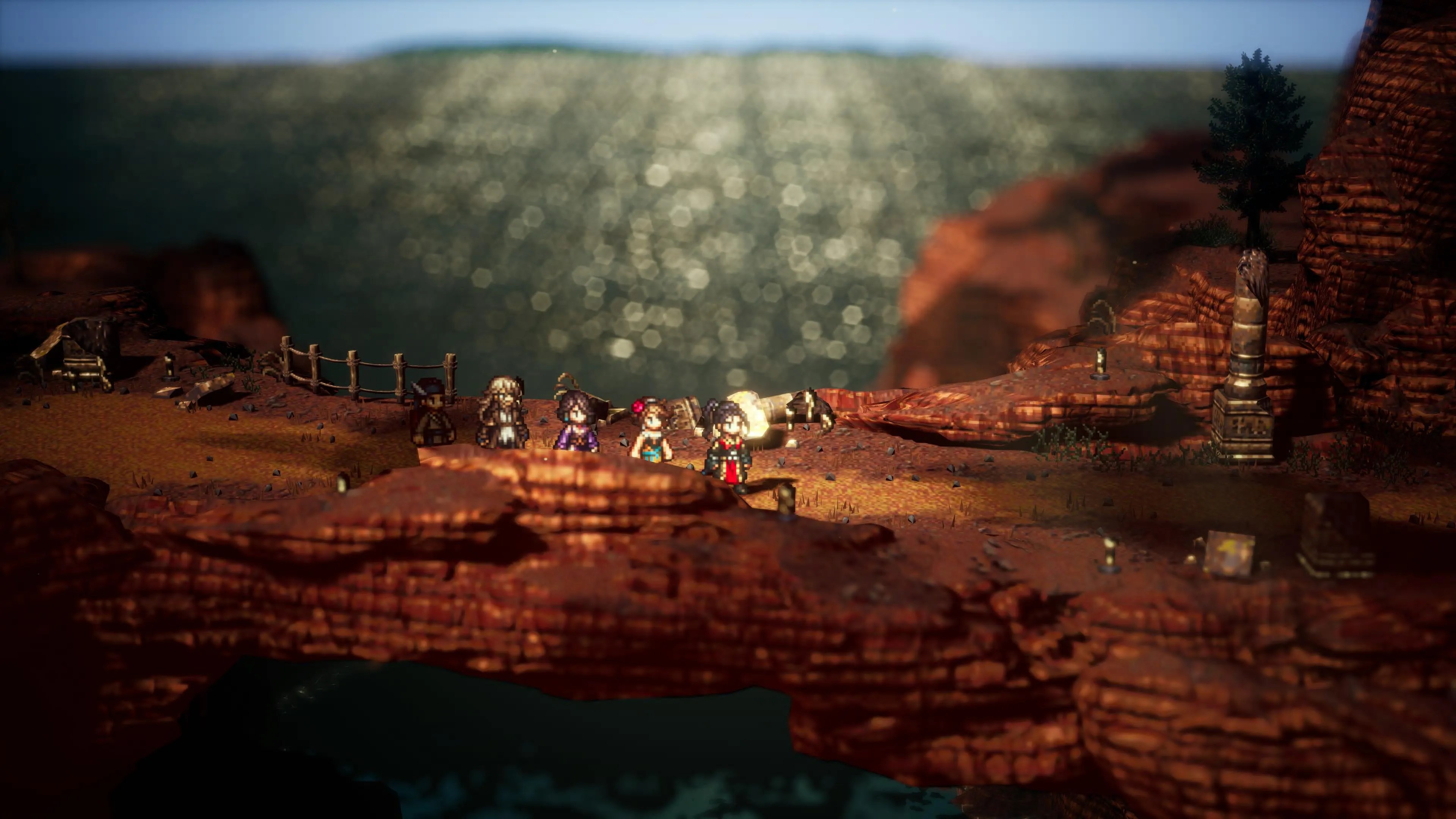 Octopath Traveler 2 Adventuring Across Canyons