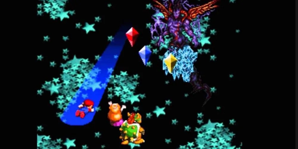 Mario and party fighting Culex in another dimension