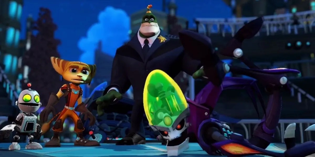 All four playable characters Racket &amp; Clank All 4 One.