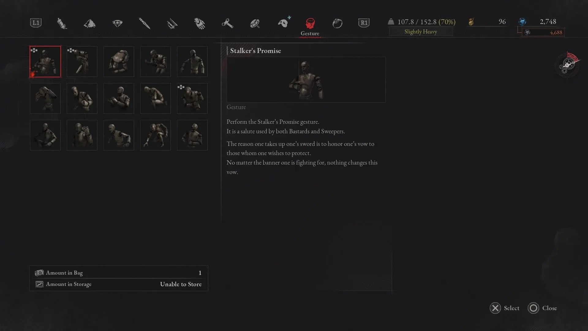 List of gestures in Lies of P