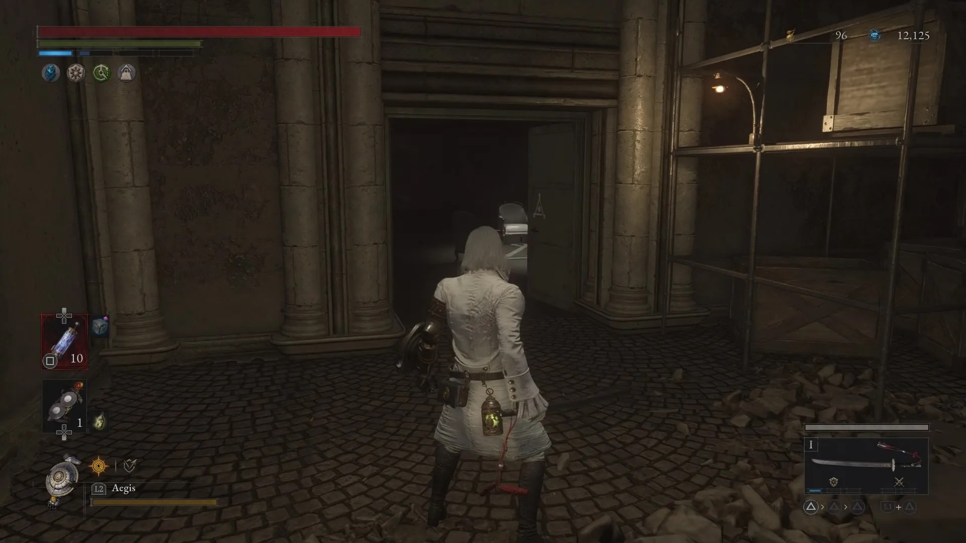 P standing in front of Trinity Door 3 Lies of P