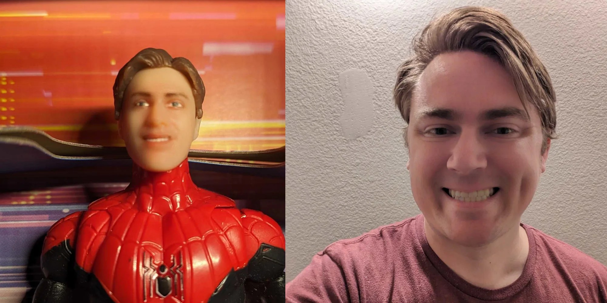 spider-man selfies series side by side