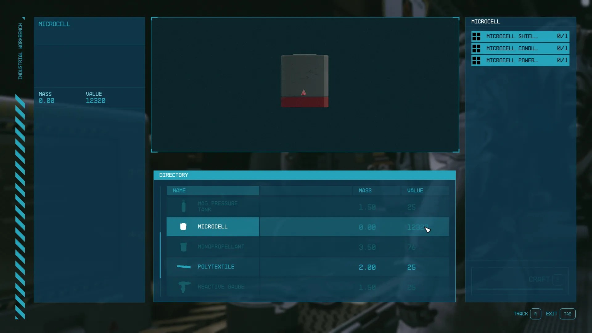 Microcell crafting in Starfield