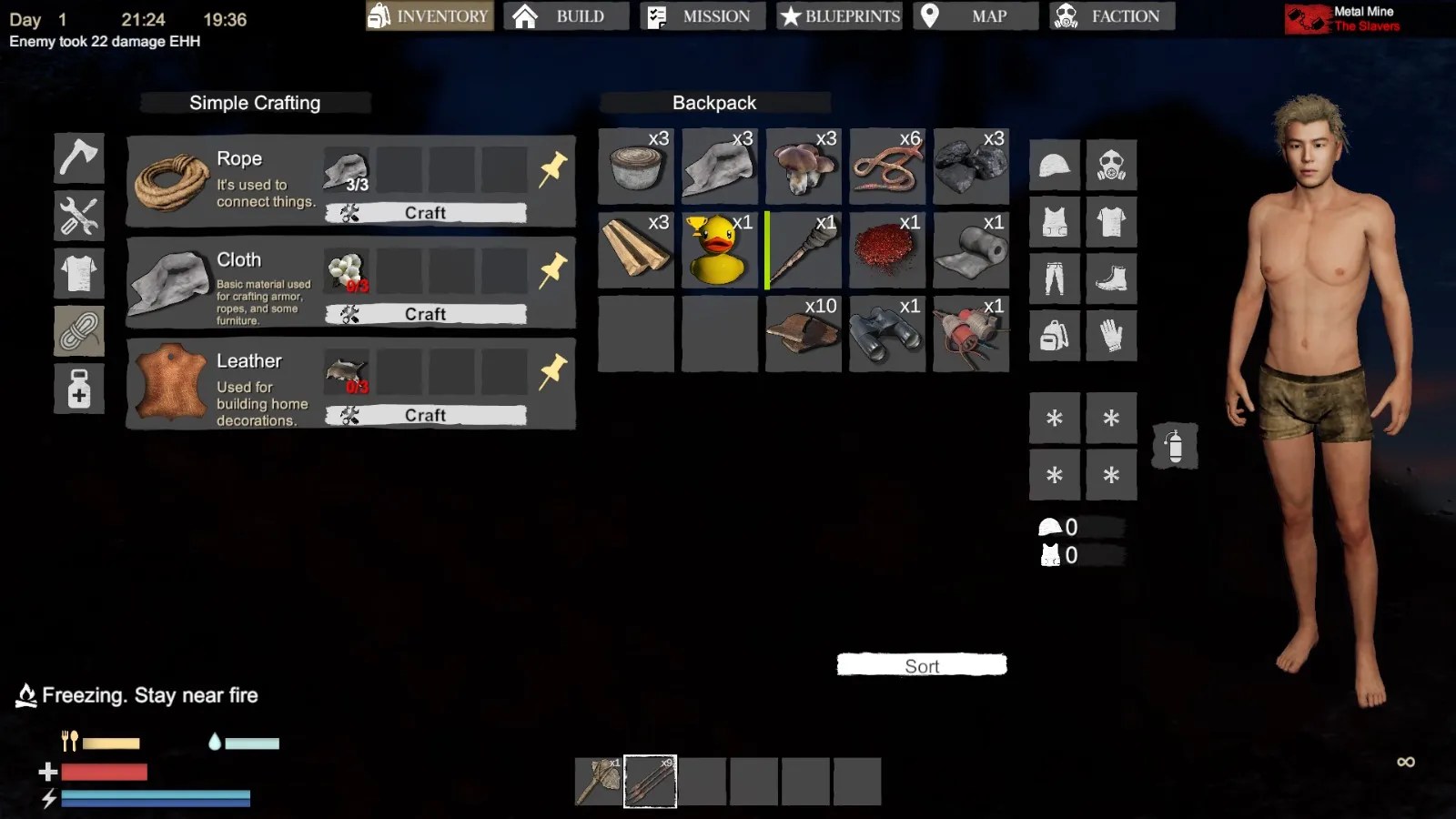 Crafting rope in Sunkenland