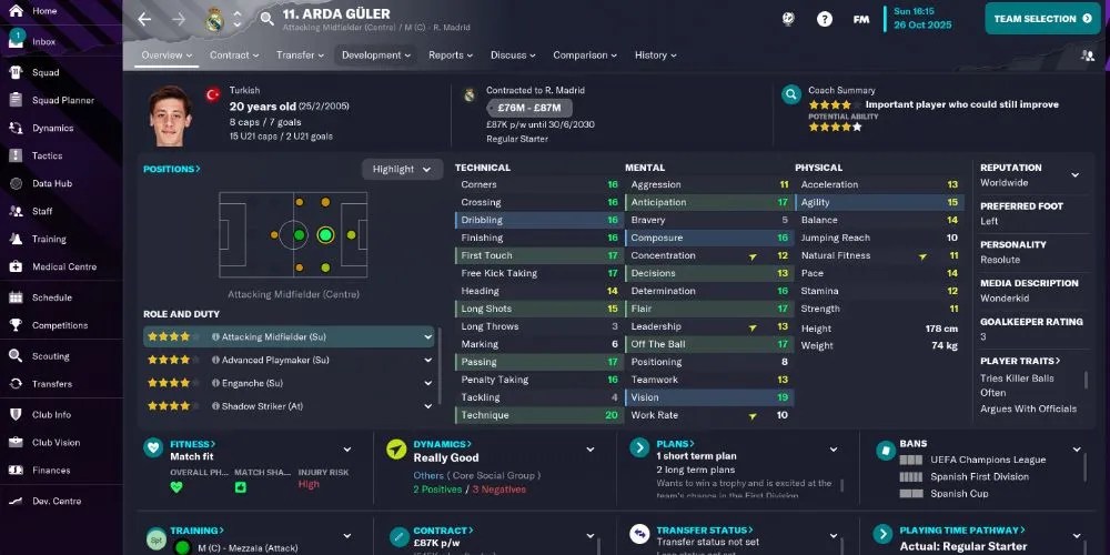 Arda Guler Football Manager 24