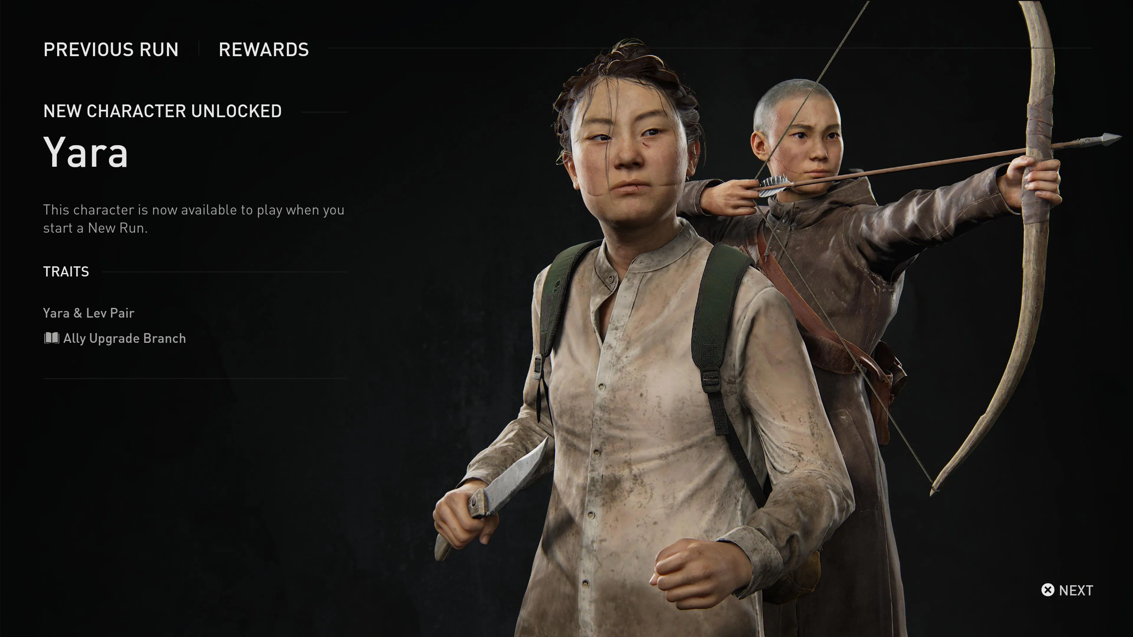 Yara Last of Us Part 2 No Return unlock screen