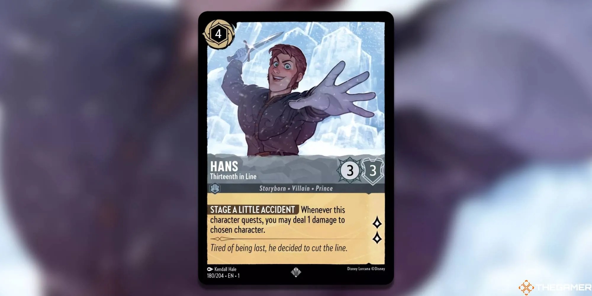 Hans - Thirteenth In Line over a blurred background.