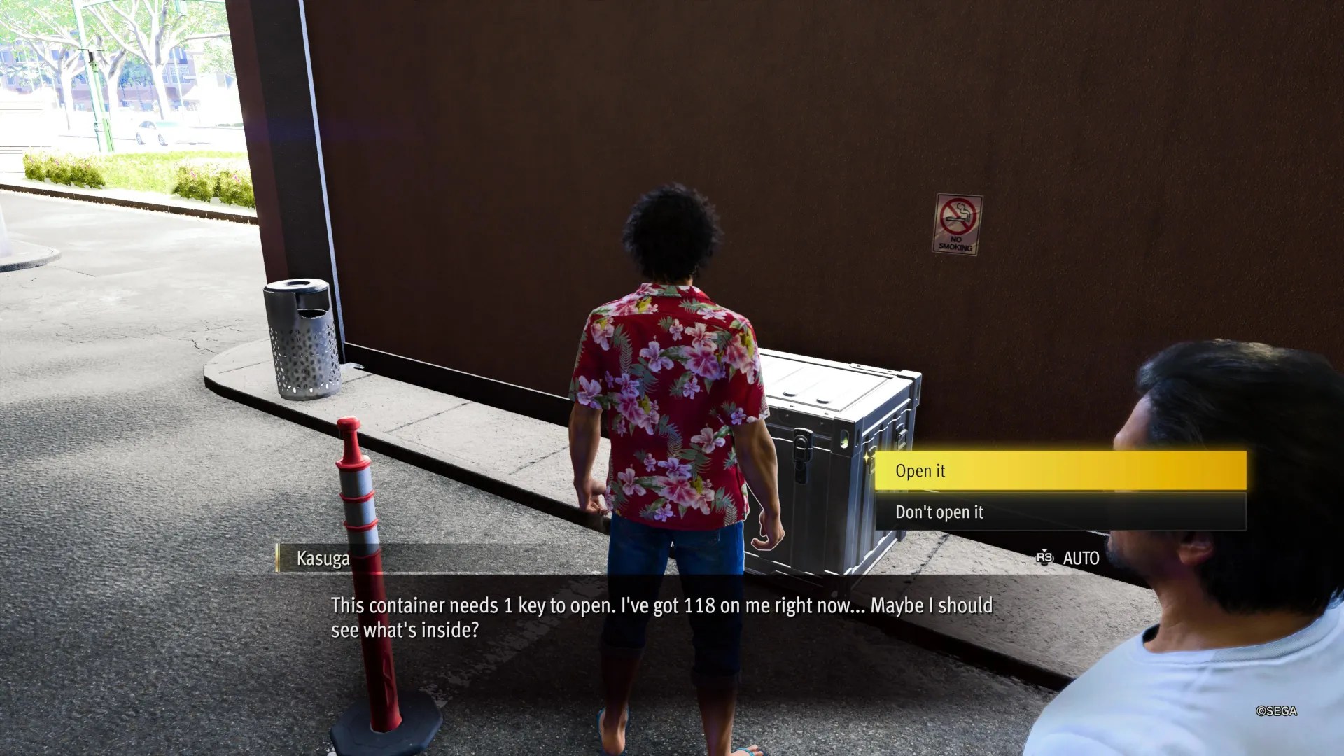 Like A Dragon Infinite Wealth, Using a key to unlock the shipping container