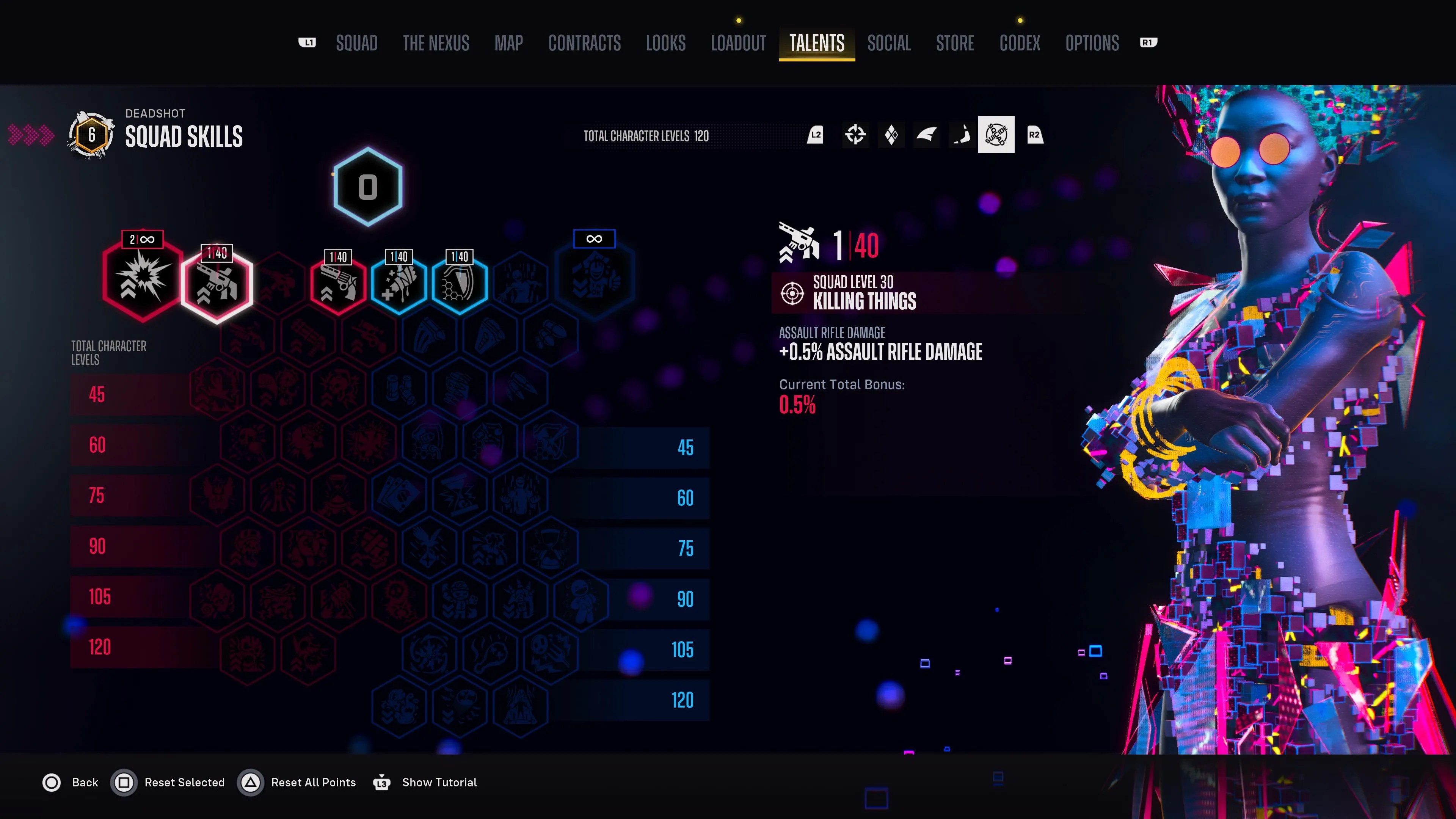 Squad Skills menu in Suicide Squad: Kill the Justice League