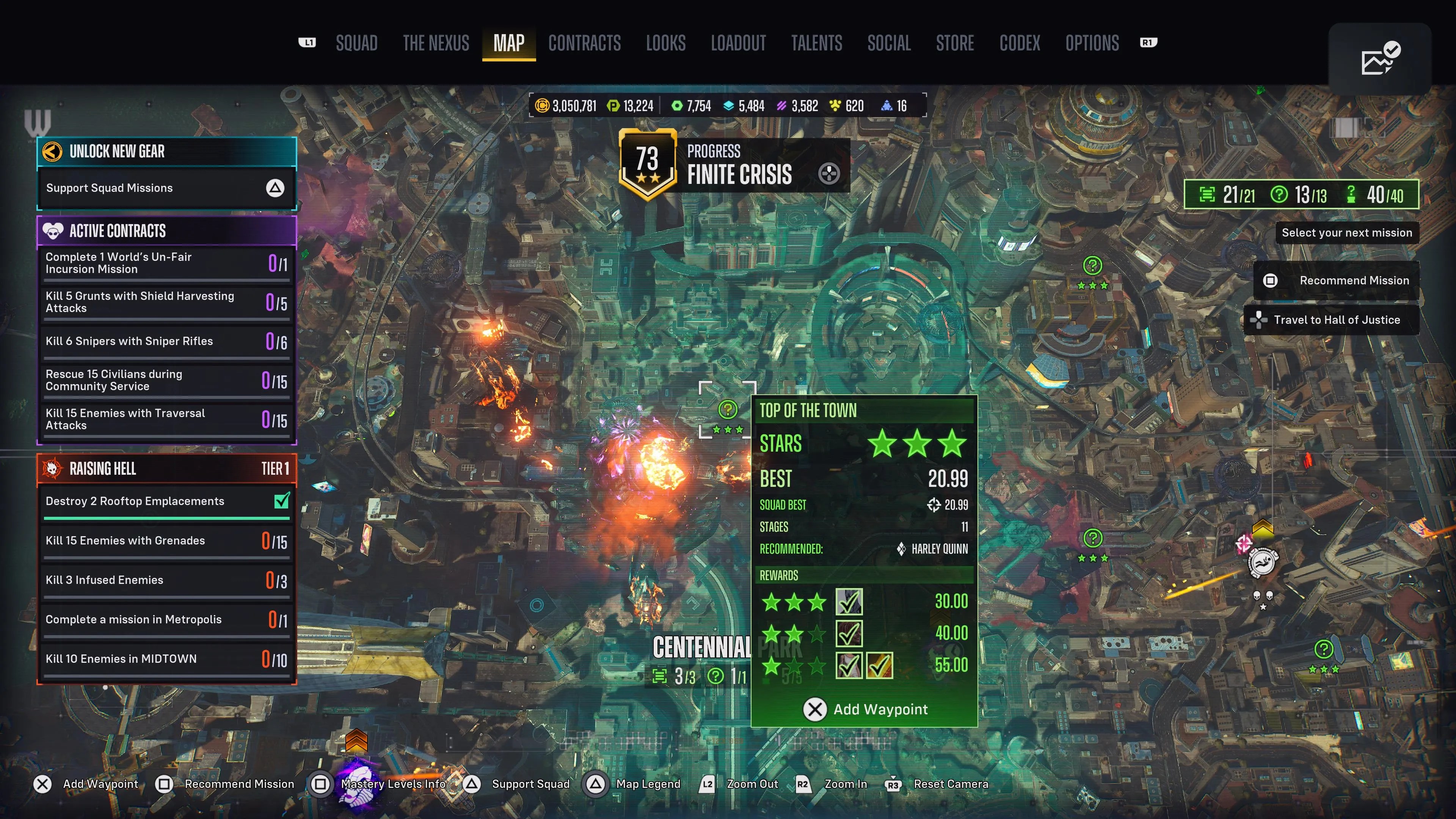 Suicide Squad Top of the Town map location