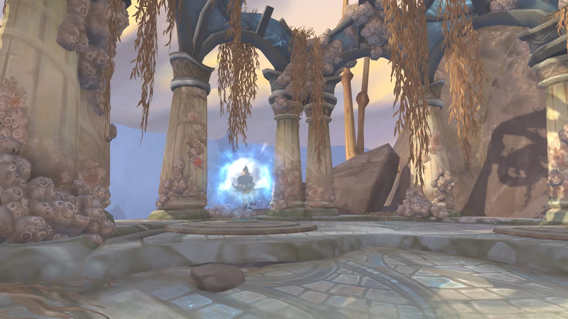 The portal to Boralus in the Highborne ruins of the ankoan settlement of Mezzamere