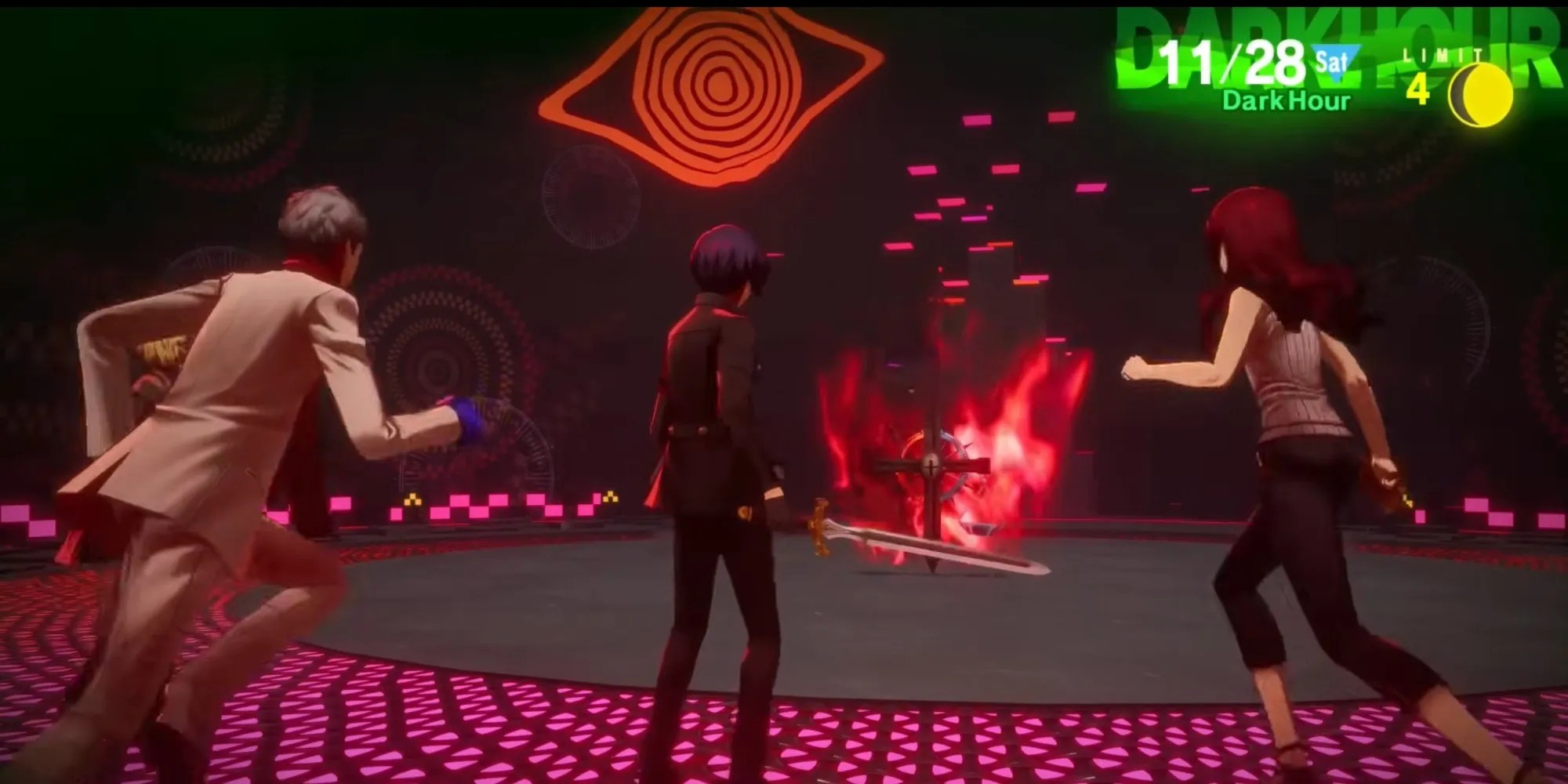 The party rushes into battle against the Omnipotent Balance - Persona 3 Reload