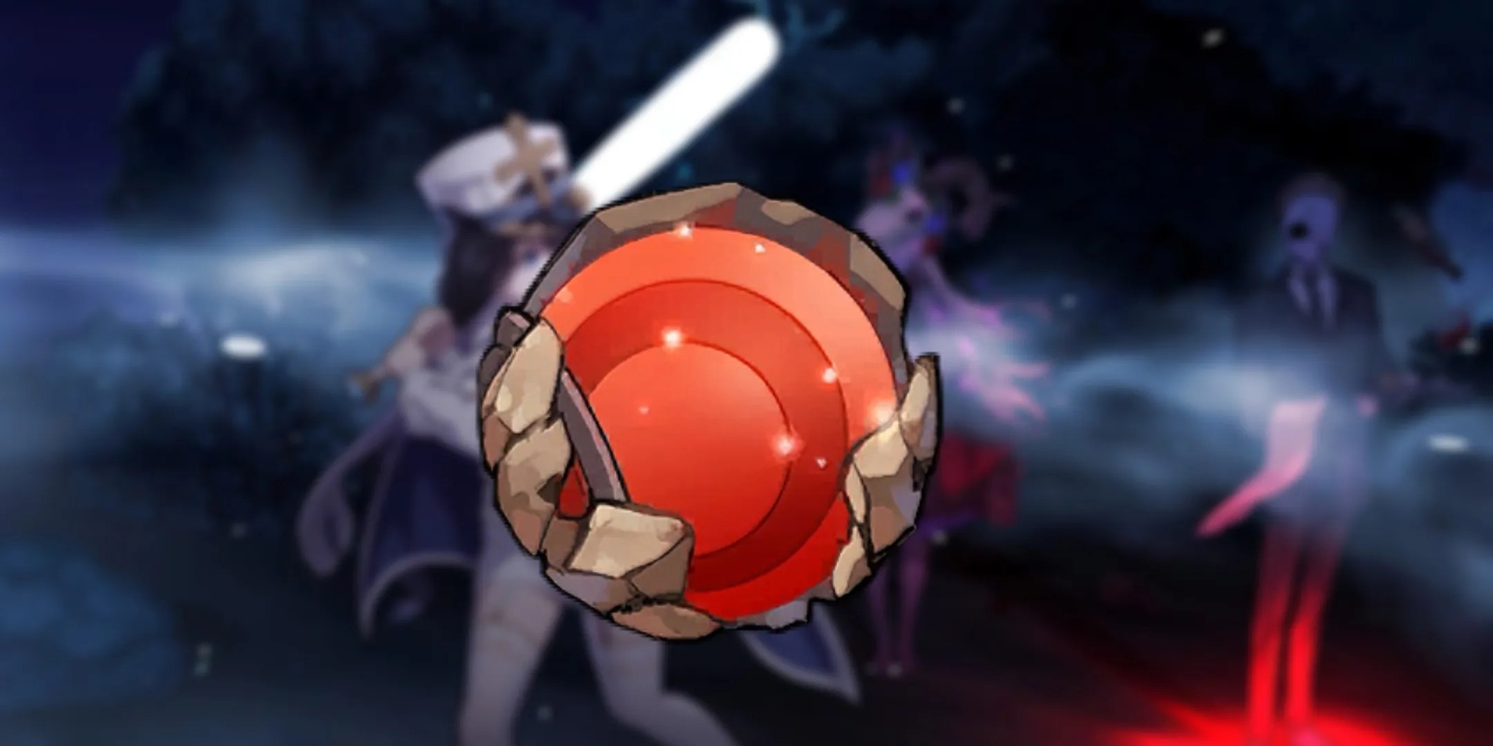 Atomic Reactor Relic is a bright orange orb encased in bits of rock - Chrono Ark