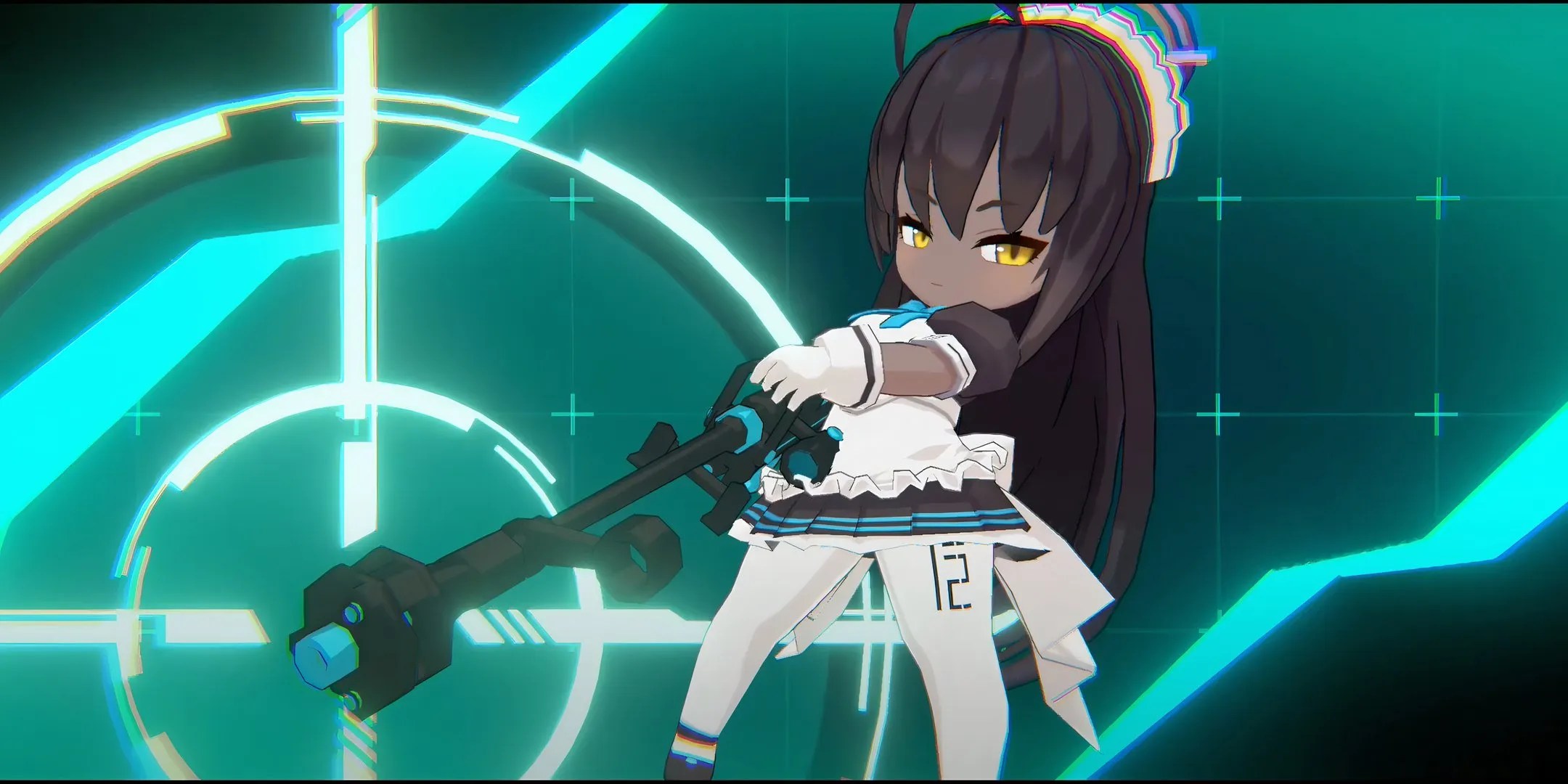 Kakudate Karin posing with her rifle.