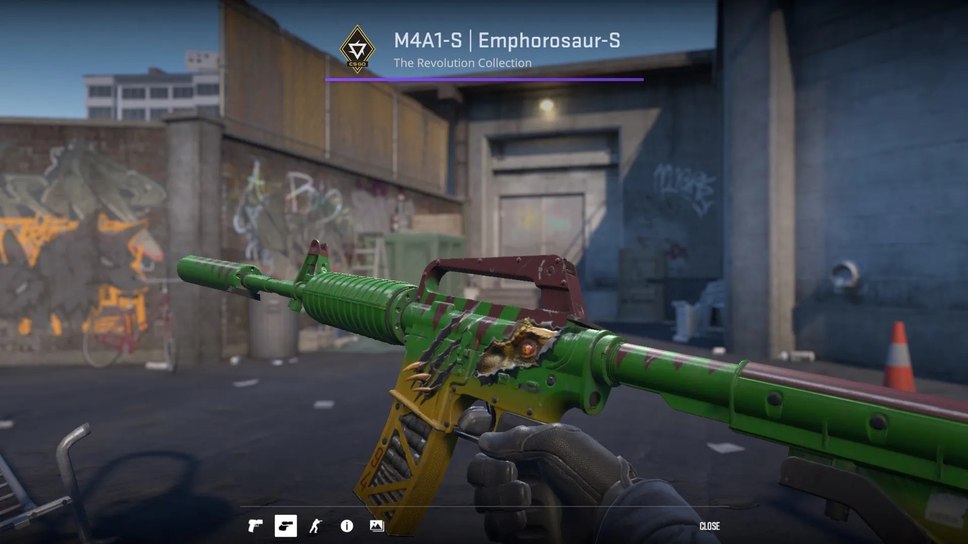 M4A1 Emphorosaur-S first person inspect.