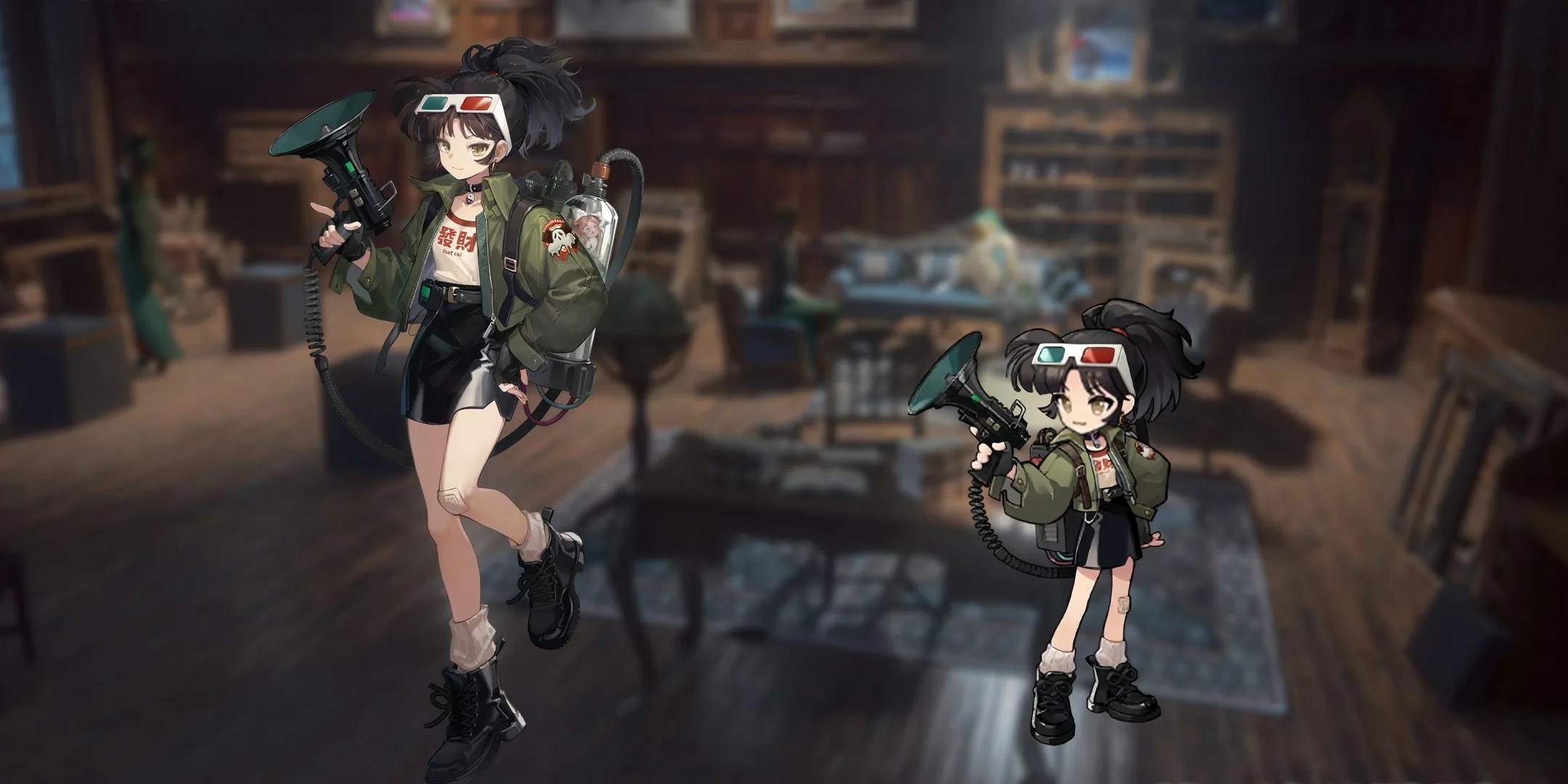 An-An Lee in both detailed art and in-game battle mode