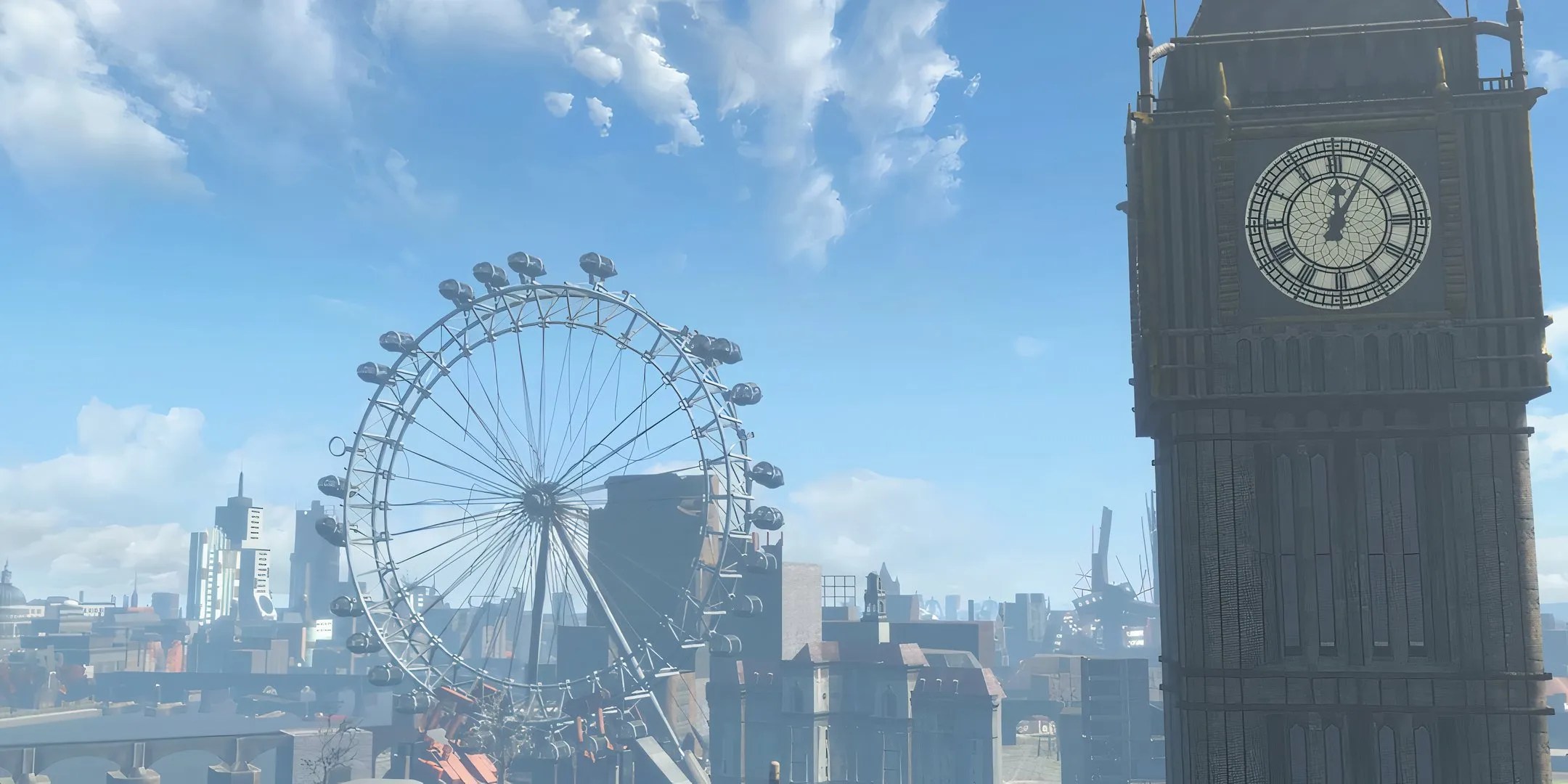 Big Ben, accompanied by the London Eye on the right